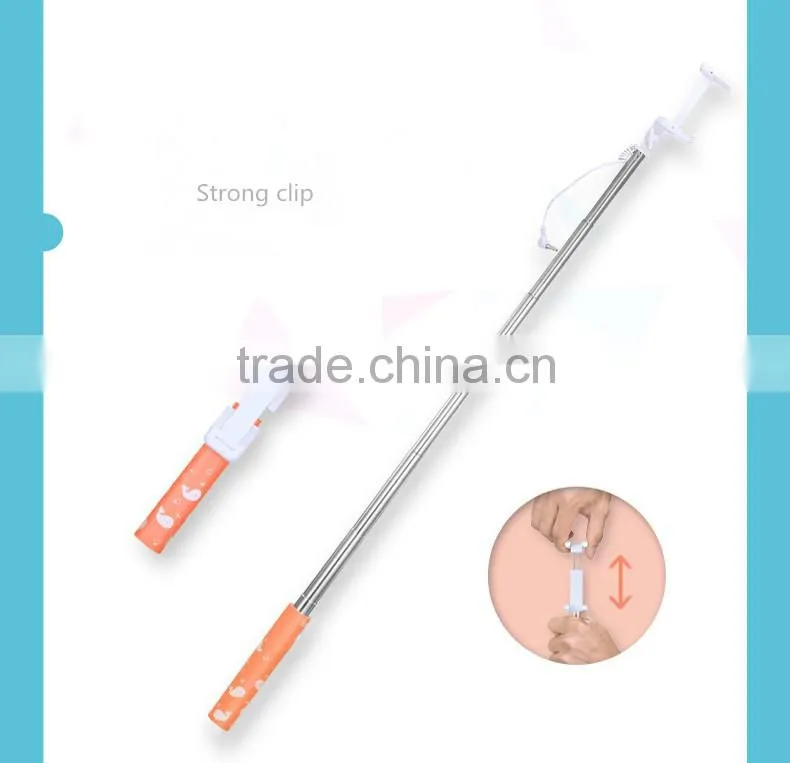 Cute Printing Foaming Handle Sefie Stick Travalling Portable Monopod selfie stick