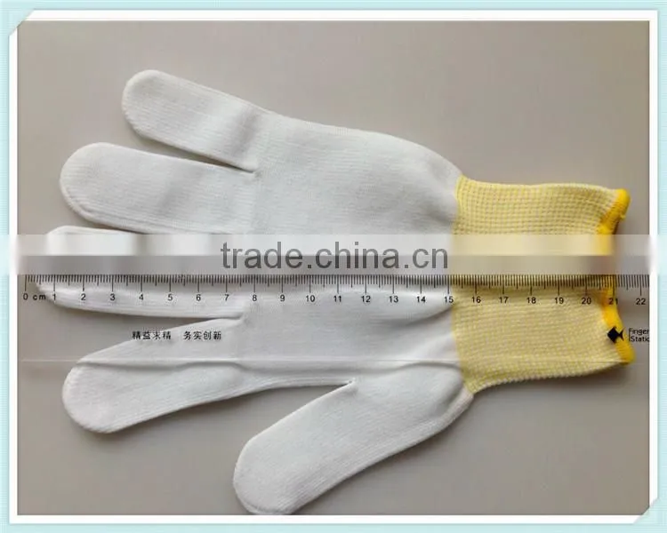 High-tech electronics industry used 13 gauge knitted white Nylon Gloves 4131