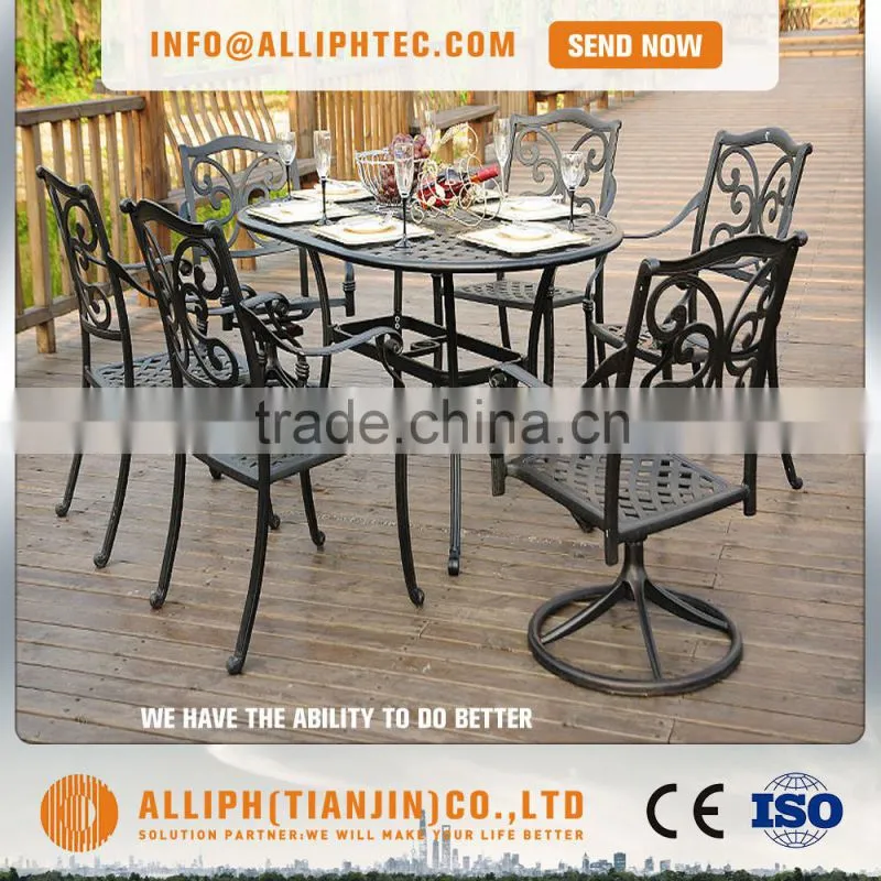 Durable Easy Installation Cast Aluminum Dining Set Outdoor Garden Furniture