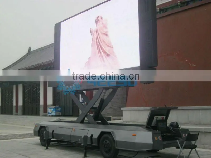 outdoor mobile P10 full color led advertising trailer for sale-YES-T12