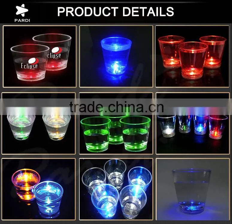 2OZ LED liquid activated light up shot glasses