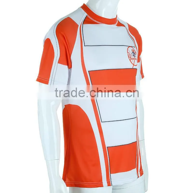 2015 New Sublimstion blank cheap plain round neck team set rugby jersey