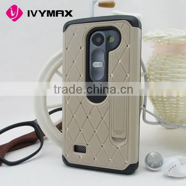 Hot selling models diamond stand cover case for lg c40 leon