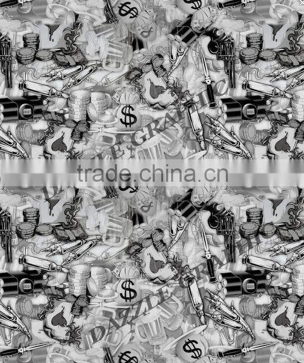 Whole Sale Dazzle Graphic NO.DGDBZ01686 Weapon Design 3D Water Transfer Printing Film Material Hydrographic Film