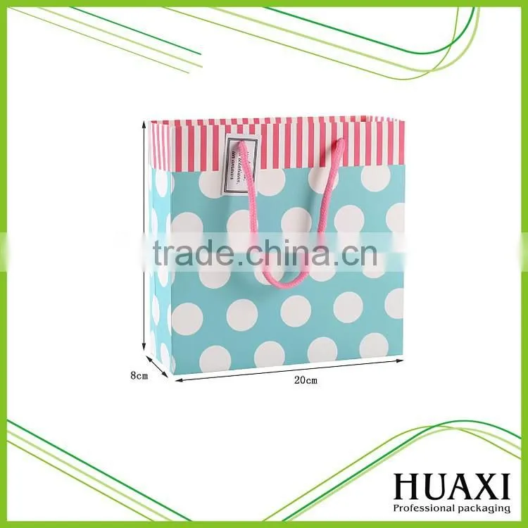 New fancy custom logo printed shopping bag gift paper bag with handle