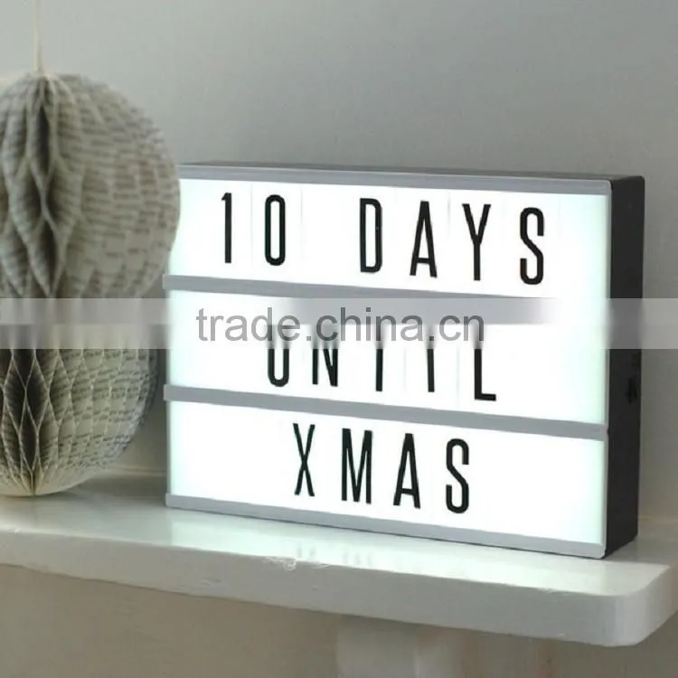 Cinema light up sign box with changeable colored letters,symbols and numbers