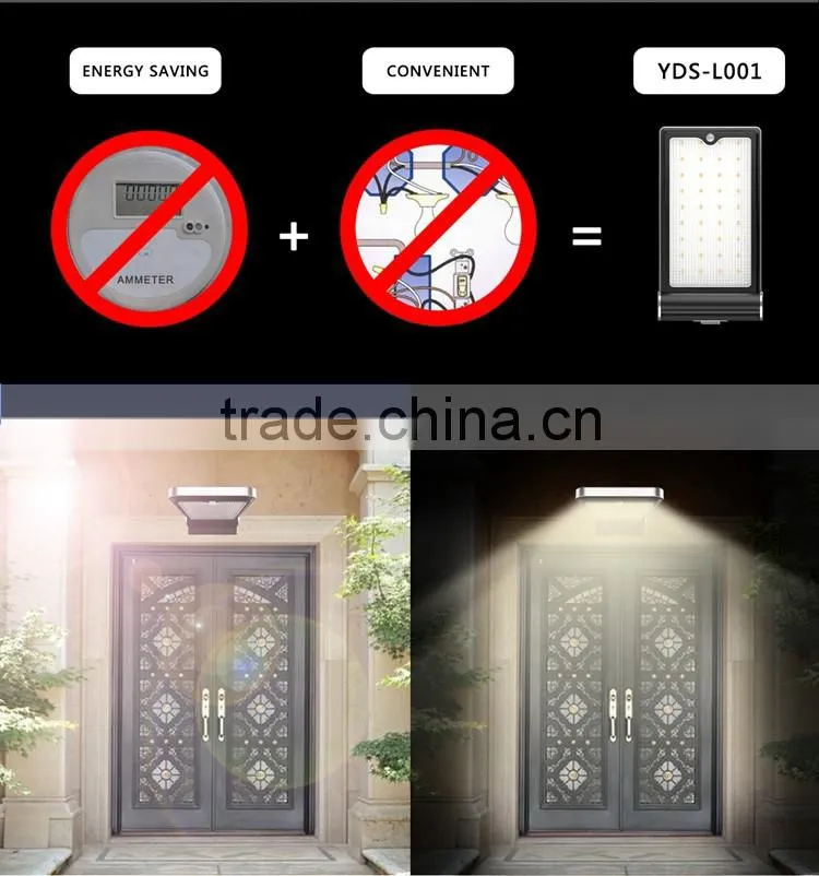 Waterproof IP44 Garden outdoor With Rechargeable Battery Solar Wall Light And Motion Sensor Lights