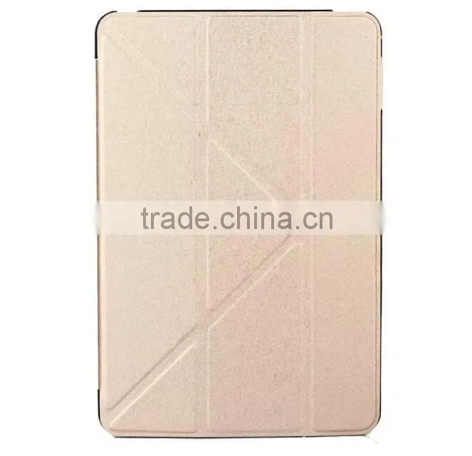 Silk Pattern Bling PU Leather Transformer Foldable Cover For iPad Mini 4