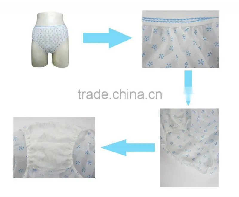 Ladies Cute Printing Underwear Panties Spa Disposable Underwear