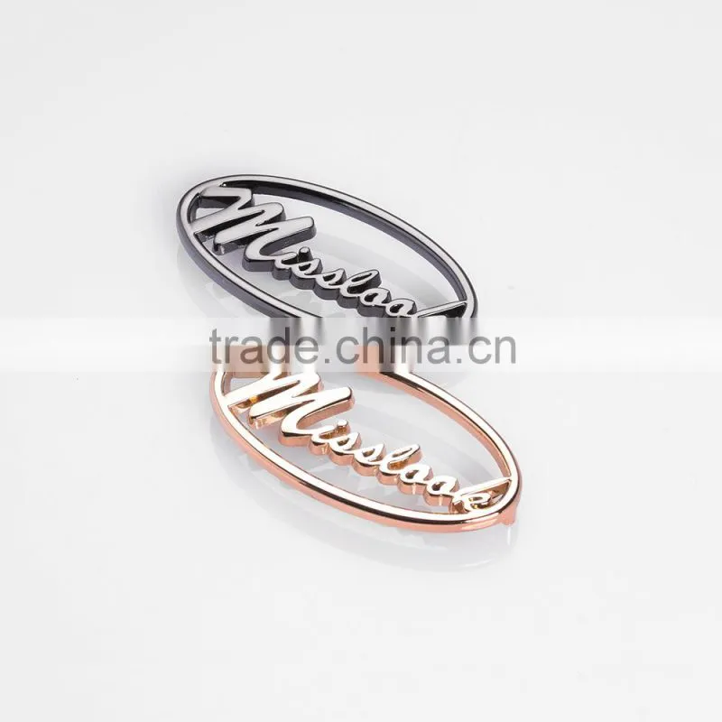 Brand name clothing labels printed garment label handmade metal label