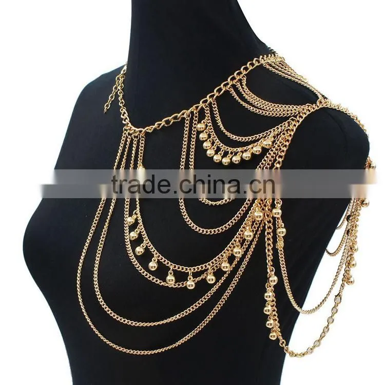 pearl sex body chain jewelry for women, shoulder body chain
