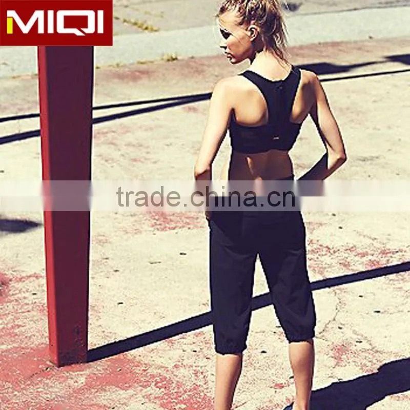 High supporting performance quality fabric with high teah 4 needles and 6 threads compression yoga sports bra