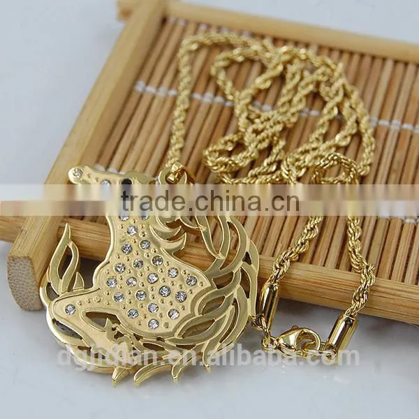 chinese gold zodiac horse pendant