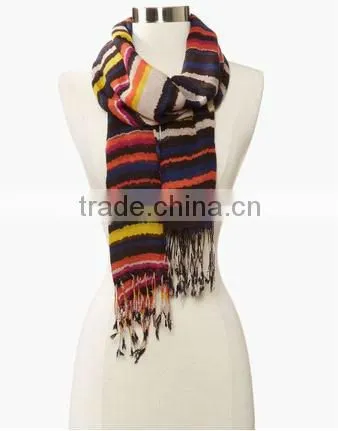 Women's Acrylic Spiced Stripe Scarf
