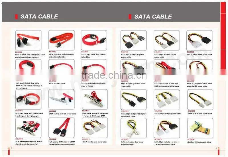22pin SATA male to female cable, 7pin + 15pin SATA extension cable