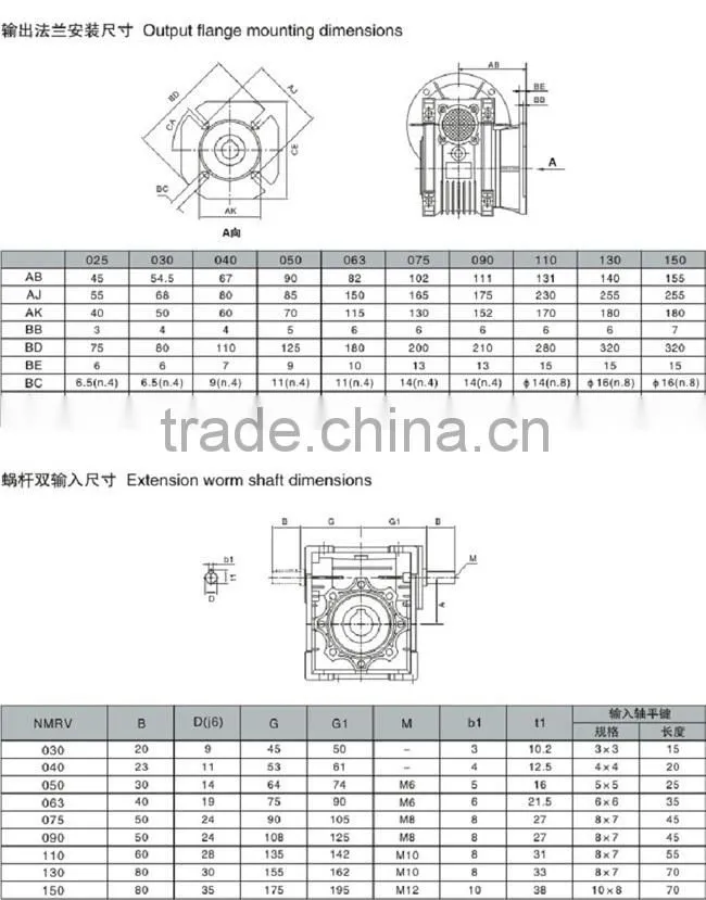 NMRV Worm Gear Speed Reducer / Gearbox