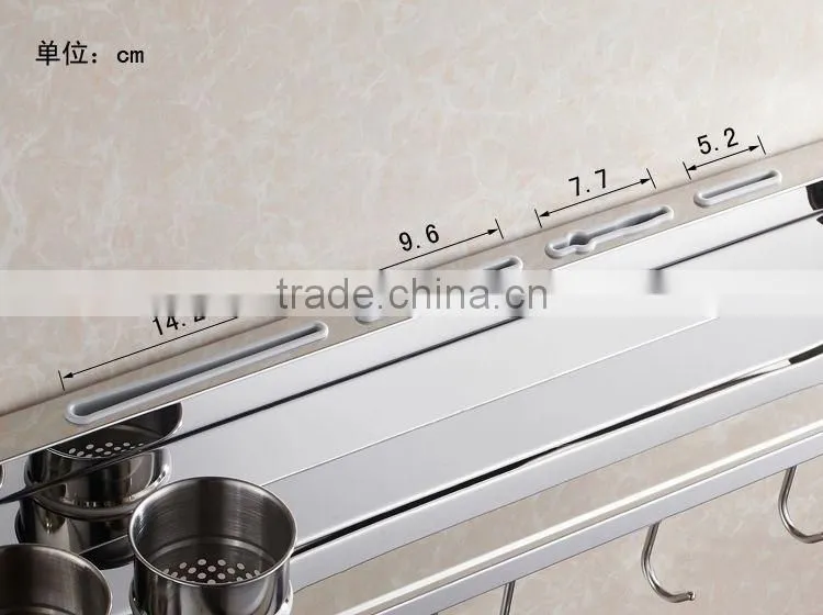 60cm Double cup Stainless Steel kitchen wall mounted corner shelf