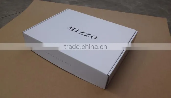 luxury elegant high quality white folding box with black stamping logo