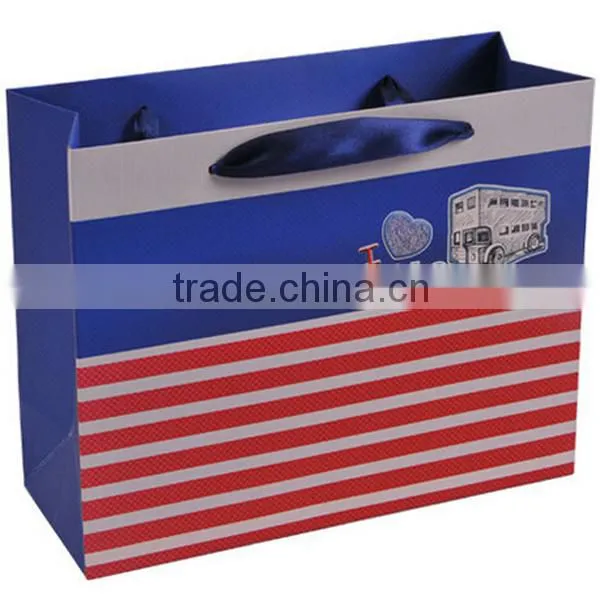 I Love Smile Blue Paper Shopping Bag