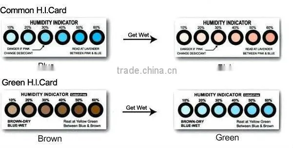 MSDS humidity indicator labels for moisture indicator
