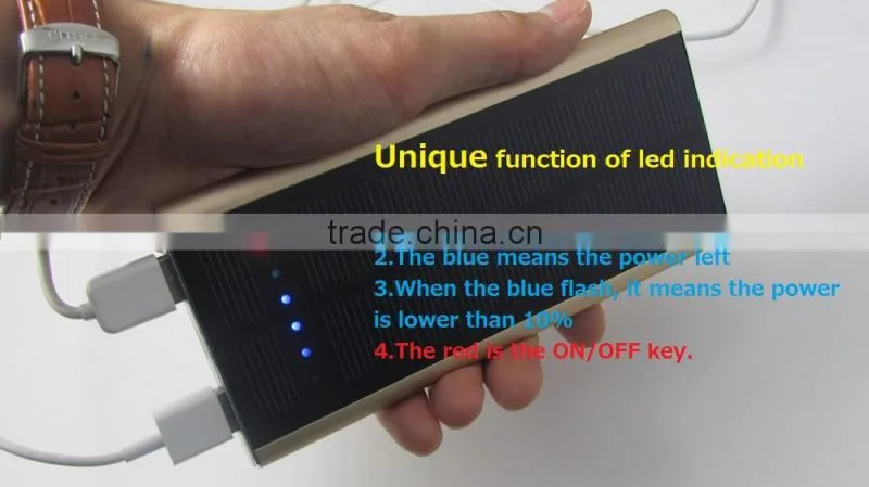 8000mah factory supply hiking solar charging external mobile battery for digital product series