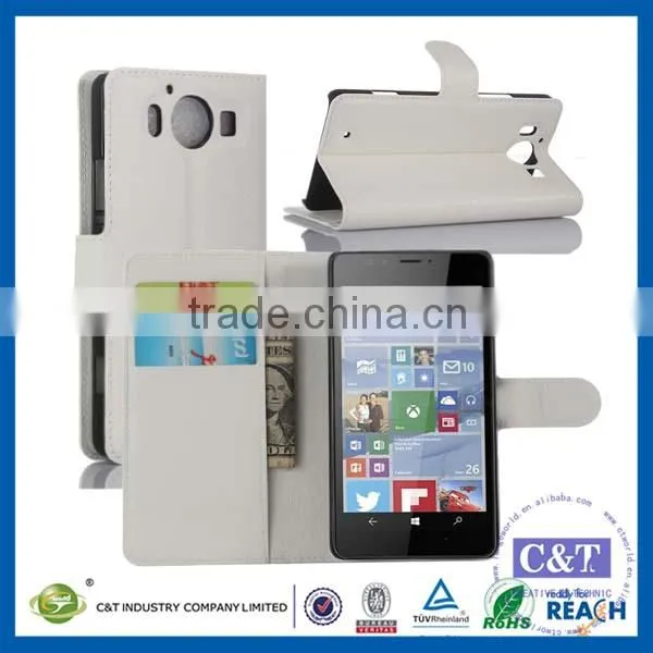 C&T High quality leather flip cover for microsoft lumia 950