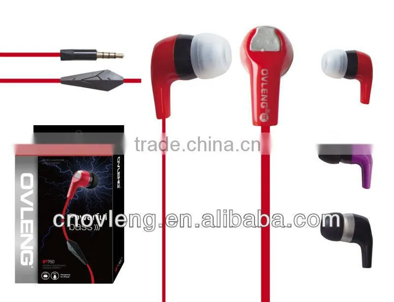 Plastic in-ear earphone with paper package in shenzhen