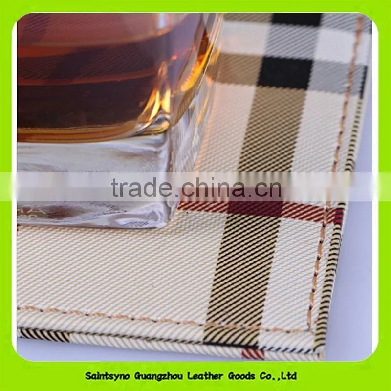 16019 Free design good quality leather coasters for tea