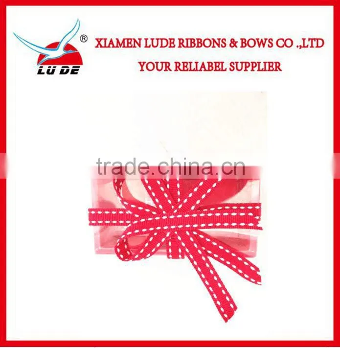 wholesale handmade stitch grosgrain ribbon for small gift packing boxes
