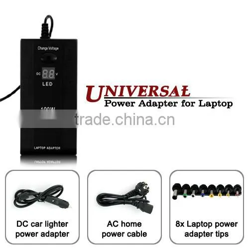 High Quality Universal Laptop Charger 100W Car Power Adapter And Home Universal Notebook Adapter 100W Led Adjustable Voltage