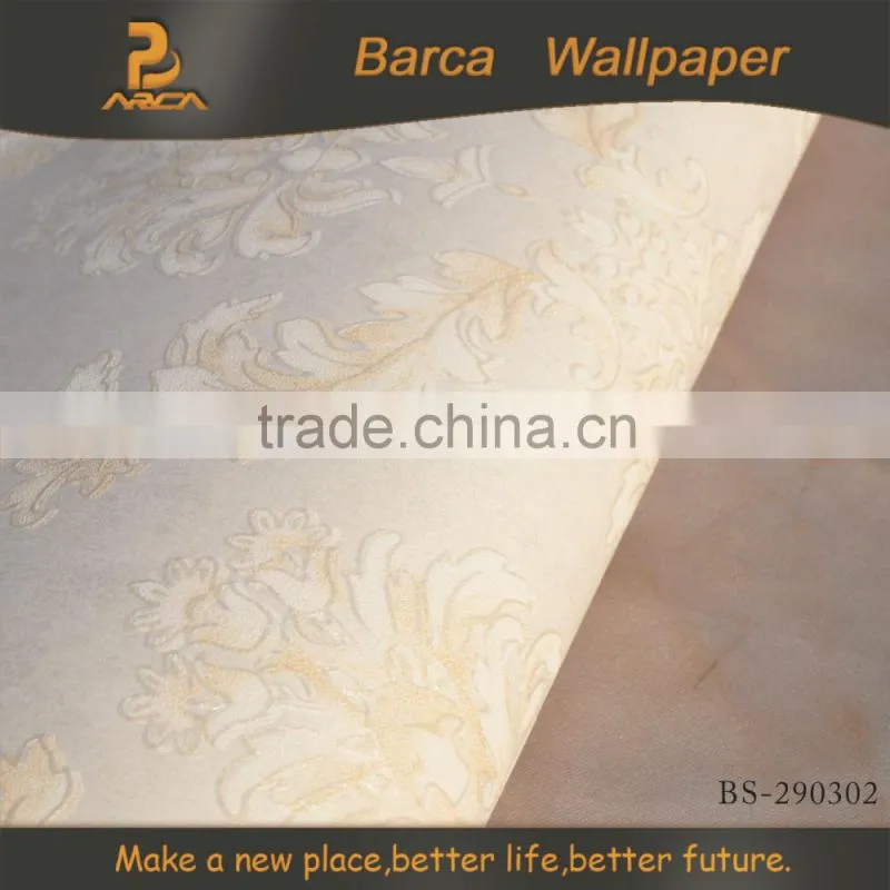 Pretty glitter 3D design style non-woven wallpaper