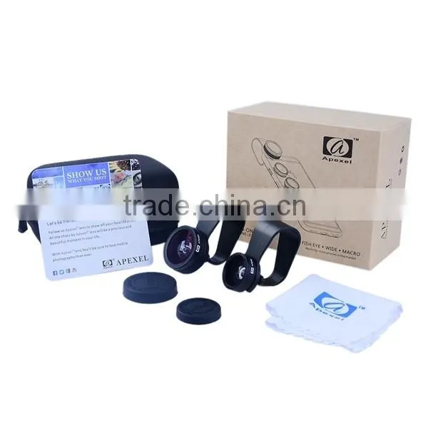Universal Clip 3 in 1 180 Degree Fisheye Lens For iphone + Macro Lens + Wide Angel Lens
