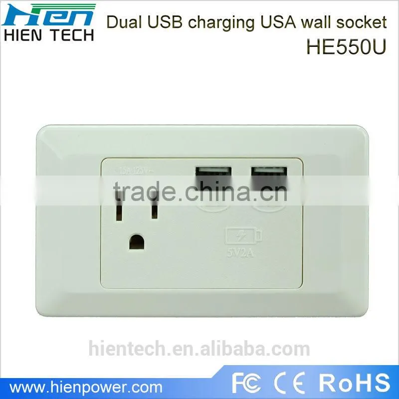 Germany style power board electrical extension socket outlet with USB