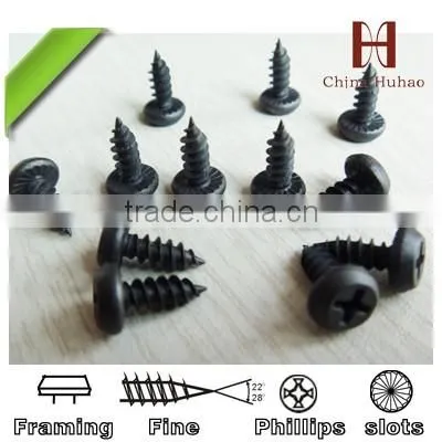 carbon steel yellow znic philiips pan framing head self tapping screw