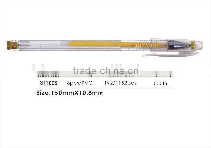 Glitter Color Hot Sale Gel Pen/color gel ink pen