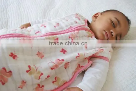 100% cotton baby muslin baby sleeping wear, baby clothes