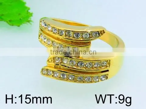wholesale high quality rings Jewelry Strings golden plated stainless steel ring