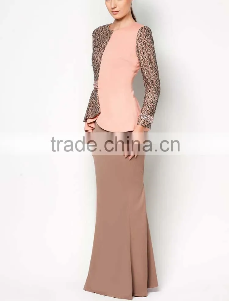 Fashion design beaded printed bodycon wholesale price muslim dress