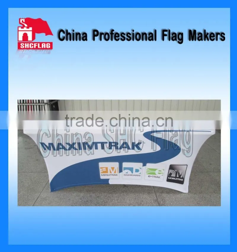 Promotion advertising custom textile spandex table covers