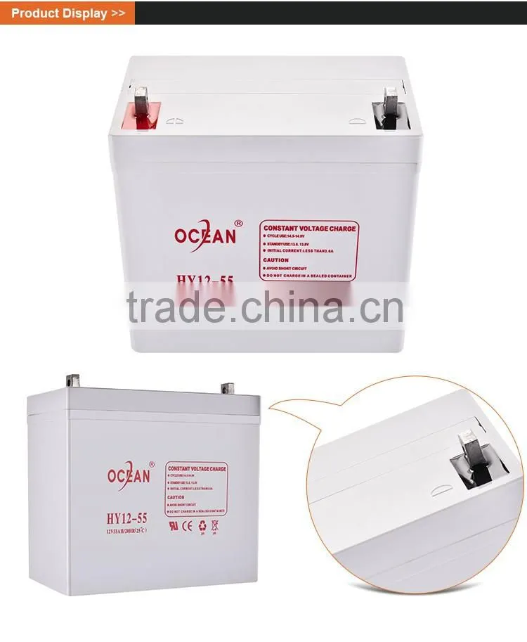 Unique big discount 12V new arrival 55ah 12v battery solar