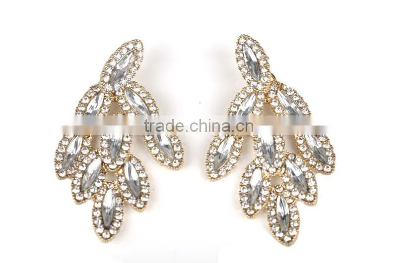 fashion crystal alloy necklace earring set jewelry
