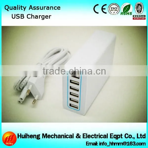 Latest 6 Port USB Wall Charger with Cable for Phone Smart Devices