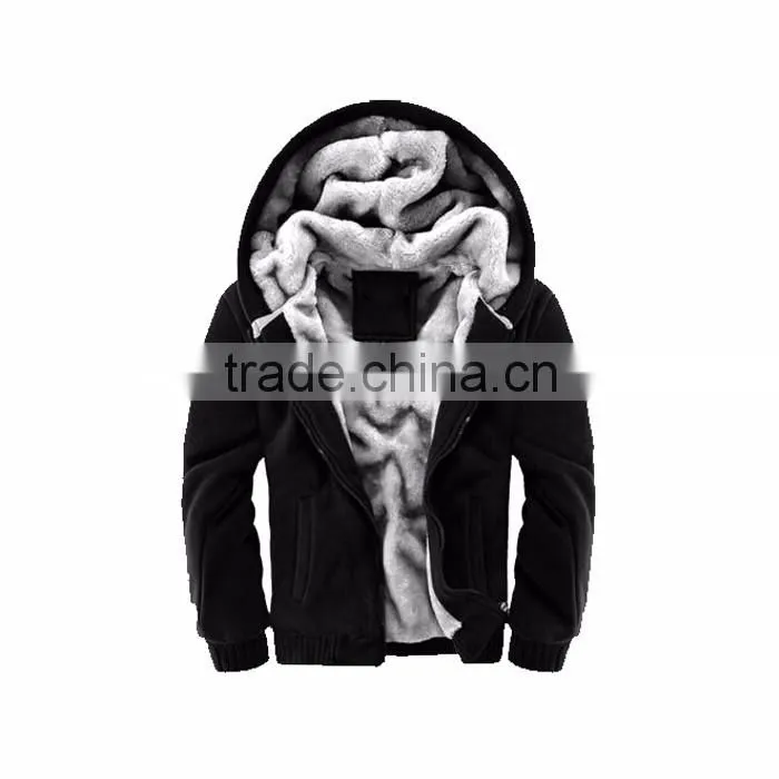 Men Winter Sweatshirts Warm Jackets Thick Velvet Hooded Zip Coat Hoodies