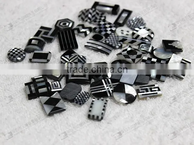 MOP+Black onyx mosaic,wholesale gemstone mosaic for cuff buttons
