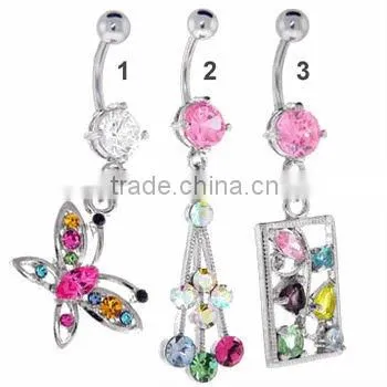 316L black plated skull jewelry body piercing navel rings