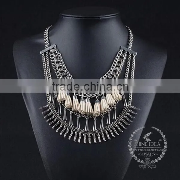 high quality vintage rhinestone chunky statement necklace tin alloy fashion women pendant necklace 6390085