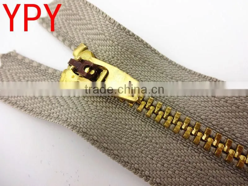 Hot Sale! High quality Y Teeth Brass Closed End 3 Metal Zipper