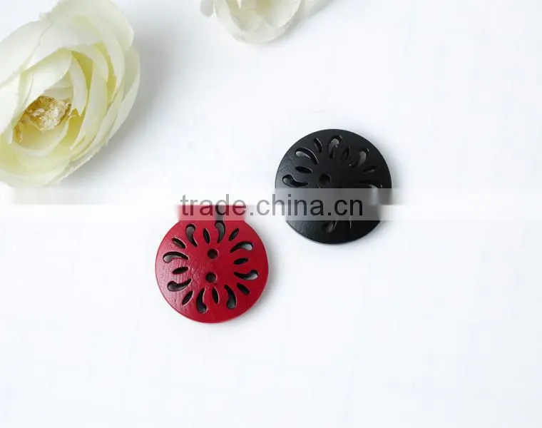 Creative Hollow Wooden Buttons Round 2-Hole Big Buttons