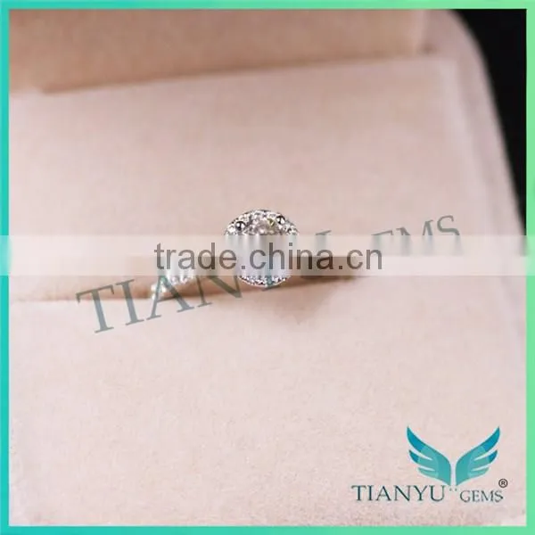 Moissanite jewelry store wholesale synthetic gemstone 14k white gold 4.5mm E F color moissanite wedding ring sets