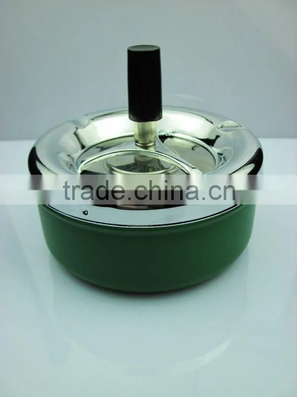 crystal rhinestone metal round ashtray